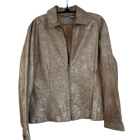 Chico's Jackets & Blazers - Chico's Shimmering Gold Zip Jacket